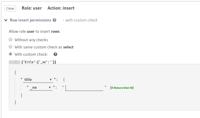 validation using permission: title cannot be empty